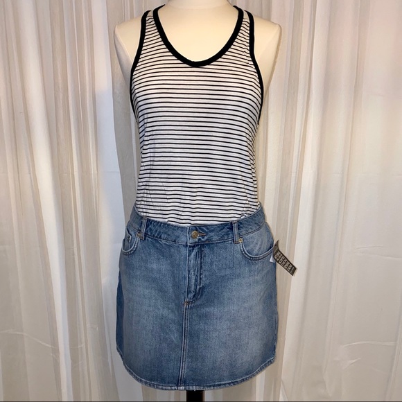 HP!🎉NWT GANNI Denim Mini Skirt size US 12/DK 42 - Picture 4 of 8